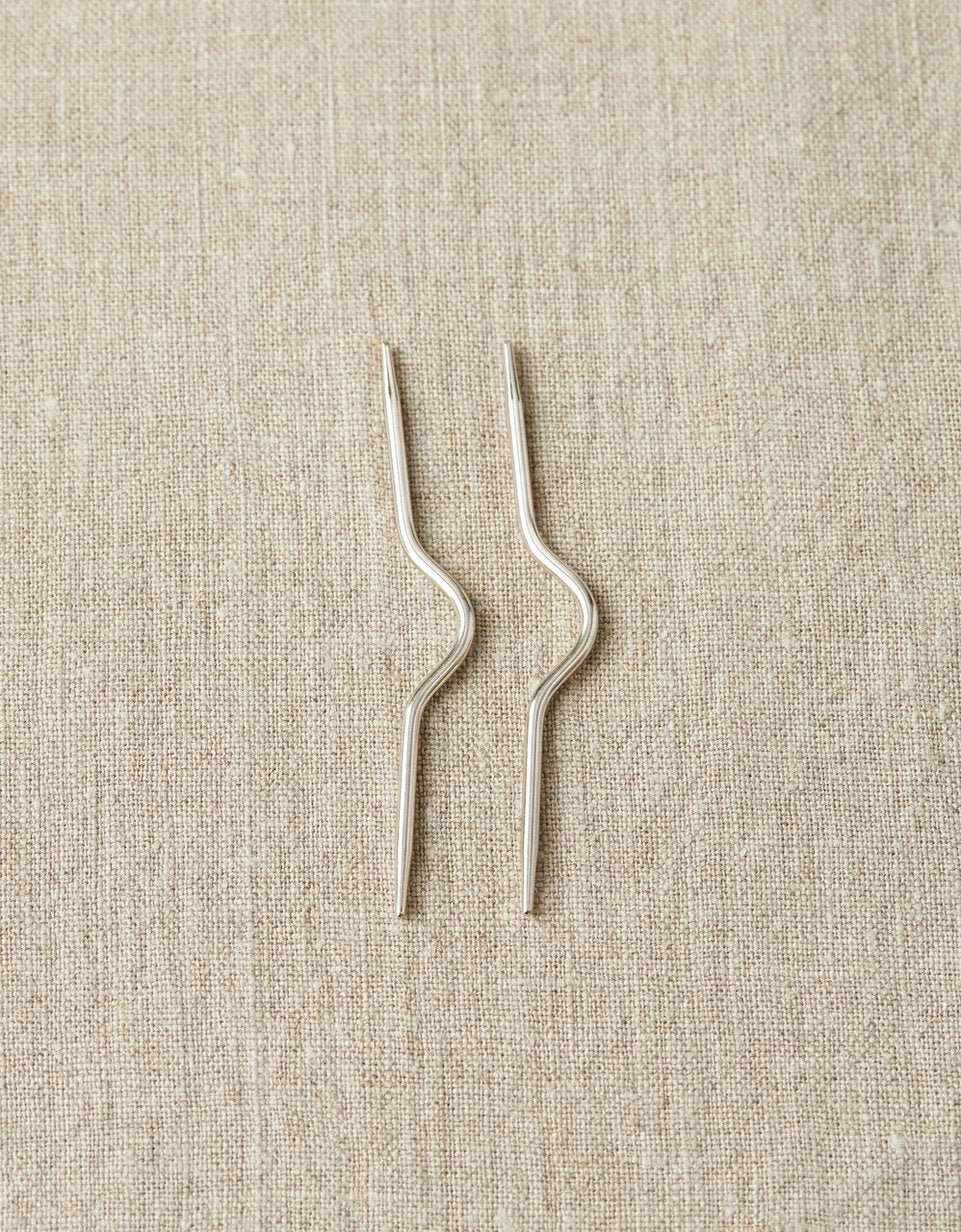10x Set de Palillos Curvos de Metal para Trenzas