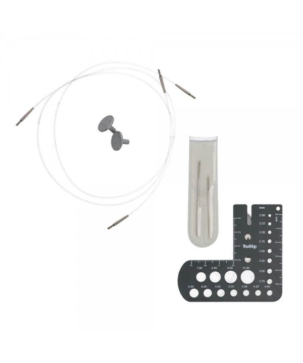 2x Set Palillos Intercambiables de Bambú <br> carryC Fine Gauge (Cortos / Números Delgados)