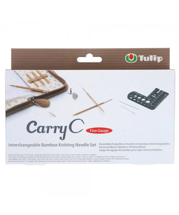 2x Set Palillos Intercambiables de Bambú <br> carryC Fine Gauge (Cortos / Números Delgados)